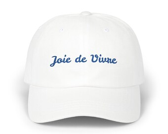 Joie de Vivre レディース ハット、トレンディなクラシック ダッド キャップ、レトロ スタイル ボール ハット、ヴィンテージ風キャップ、フランス語フレーズ キャップ