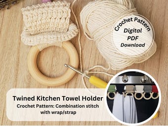 Padrão de crochê, porta-toalhas de cozinha, tutorial de crochê, presentes de crochê faça você mesmo,
