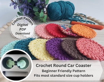 Crochet Car Coaster Pattern, Crochet Pattern, Crochet Tutorial, DIY Crochet Gifts