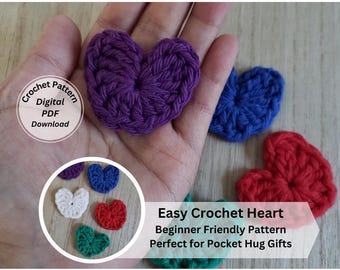Crochet Heart, Crochet Heart Pattern, Beginner Friendly Crochet Patterns, Crochet Tutorial, DIY Crochet Gifts