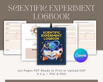 Scientific Experiment Logbook | KDP Interior | Science Journal for Students | Experiment Logbook | Chemistry lab notes | Lab Organization