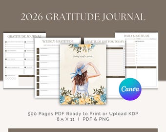 2026 Gratitude Journal | KDP Interior | Mindfulness | Reflection Journal | 2026 | Gratitude Journal | 365 Days Gratitude | Daily Gratitude