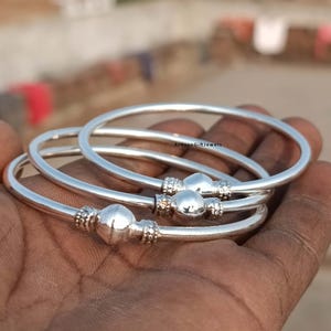 Bracciale rigido spesso in argento sterling stile caraibico, bracciale boho in argento