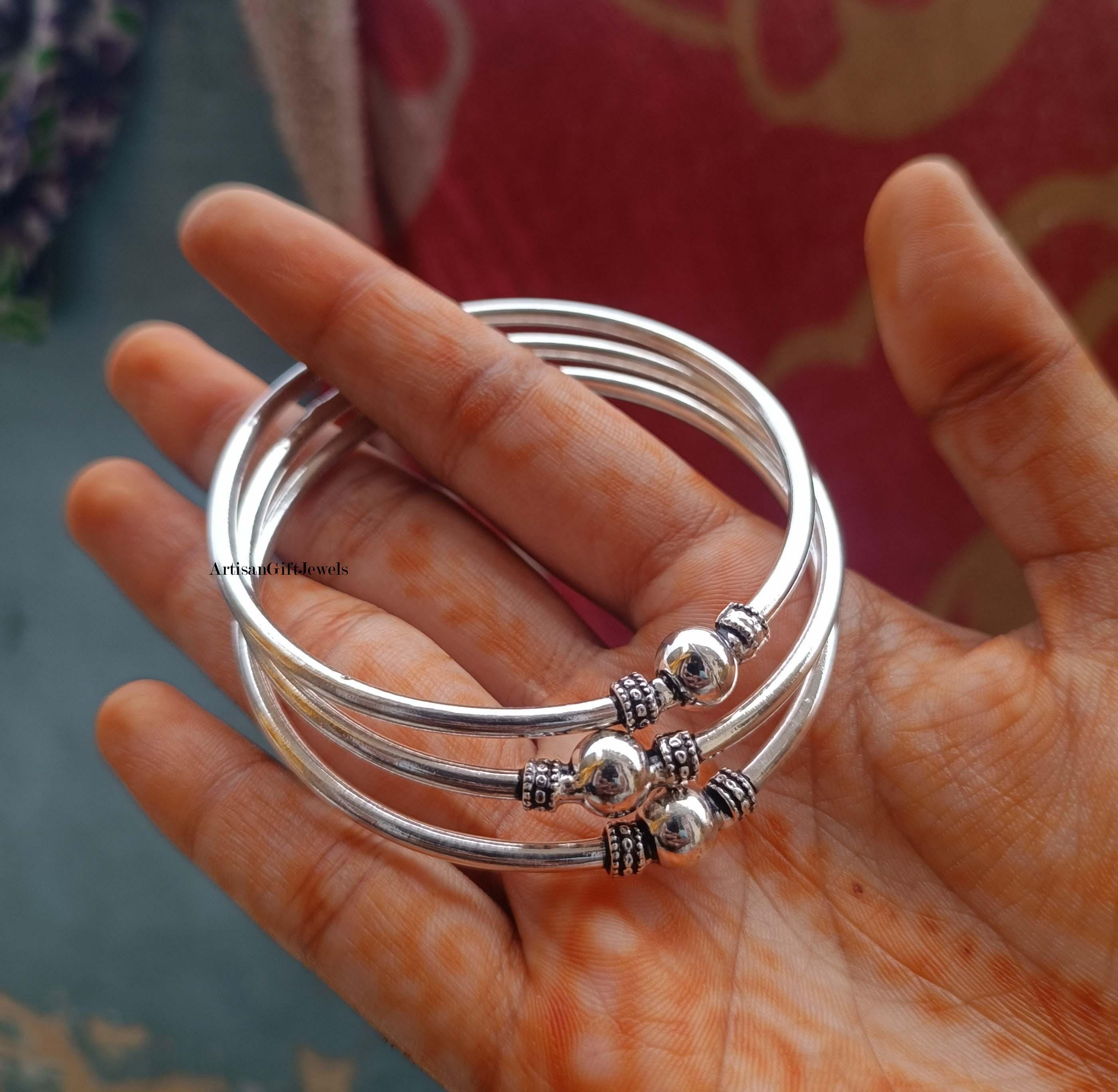 Sterling Silver West Indian Bangle Set – Caribbean Tribal Jewelry 