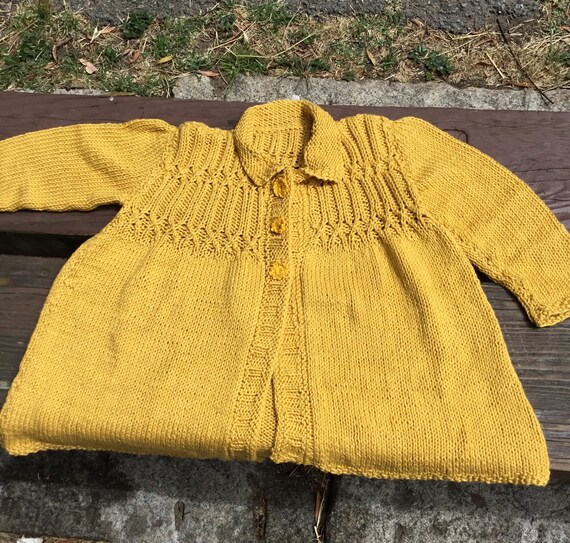 mustard baby cardigan