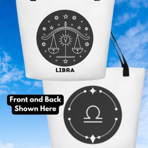 Libra Zodiac Tote Bag, Astrology Gift for Libra Women, Celestial Star Sign Bag, Libra Birthday Gift, Horoscope Tote, Eco-Friendly Libra Tote