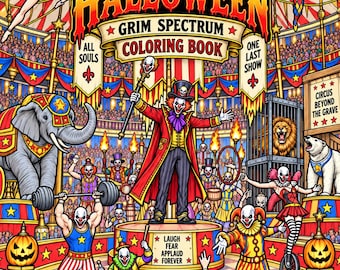 Grim Clown Halloween Coloring Book | Creepy Clowns | Adult Coloring Book | 45 Printable Pages | Digital Download | Grim Spectrum I Clown