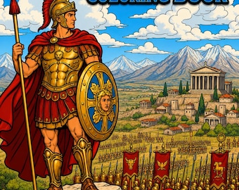 History of Rome| Adult Coloring Book | 45 Printable Pages | Digital Download | Grim Spectrum | Roman Coloring Book |