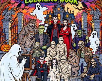 Halloween Part III Coloring Book | Grim Halloween | Adult Coloring Book | 36 Printable Pages | Digital Download | Grim Spectrum