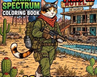 Cat Apocalypse Part III Coloring Book | Post-Apocalyptic Cats | Adult Coloring Book | 49 Printable Pages | Digital Download | Grim Spectrum