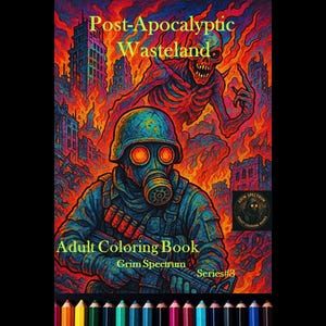 Post Apocalyptic Wasteland - Adult Coloring Book Pages level II Intermediate Series #3