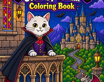Halloween Cats Coloring Book | Cats Coloring Book | Adult Coloring Book | 44 Printable Pages | Digital Download | Grim Spectrum I Halloween