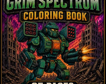 Sci-Fi Coloring Book | Galactic Cosmos | Adult Coloring Book | 35 Printable Pages | Digital Download | Grim Spectrum