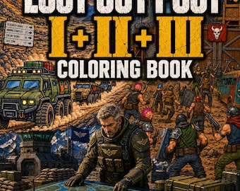 The Lost Outpost Coloring Book | Parts I II III Collection | Adult Coloring Book | 140 Printable Pages | Digital Download | Grim Spectrum