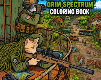 Cat Apocalypse Part II Coloring Book | Post-Apocalyptic Cats | Adult Coloring Book | 49 Printable Pages | Digital Download | Grim Spectrum