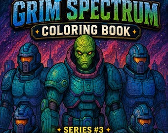 Sci-Fi Coloring Book | Galactic Cosmos | Adult Coloring Book | 35 Printable Pages | Digital Download | Grim Spectrum
