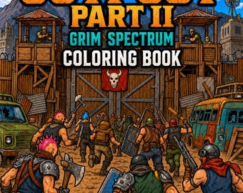The Lost Outpost Part II | Adult Coloring Book | 49 Printable Pages | Digital Download | Grim Spectrum I Post Apocalypse Military Coloring