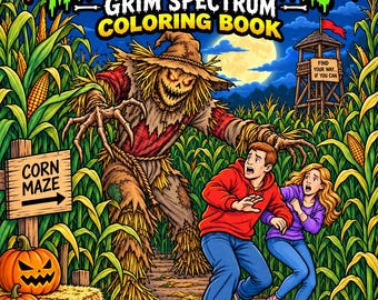 Halloween Monsters and Horrors Coloring Book | Scary Creatures | Adult Coloring Book | 47 Printable Pages | Digital Download | Grim Spectrum