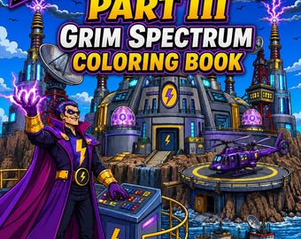 Grim Supervillains Part III Coloring Book | 38 Printable Pages | Adult Coloring Book | Dark Fantasy Villains | Digital Download | Grim