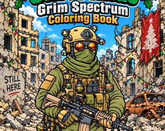Post-Apocalyptic Christmas Coloring Book | Adult Coloring Book | 35 Printable Pages | Digital Download | Grim Spectrum