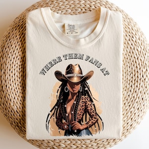 Where Them Fans At, Boots On The Ground Black Cowgirl Cowboy T-Shirt, Trail Ride Rodeo Apparel, TikTok Dance Trend, Southern Cowgirl