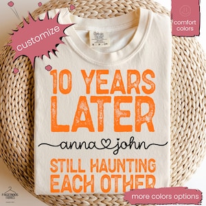 10th Wedding Anniversary halloween Gift, Best Husband since 2015 Shirt, 10 Year Wedding Anniversary Tee for Him, Married for 10 Years Tee