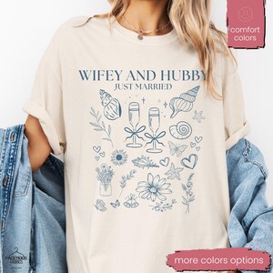 Wifey and Hubby Shirt, Wedding Party Shirt, Honeymoon Shirt,Wedding Shirt,Wife and Hubs Shirts, Just Married Shirts