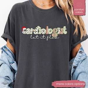 Cardiologist Christmas tshirt, Let it Flow, Cardiac Nurse Christmas t-Shirt, Icu Nurse Xmas tee, Heart Surgeon Cardiology Holiday Shirt