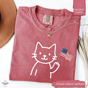 onafhankelijkheidsdag kattenshirt, patriottische kat, 4 juli kat, kattenliefhebber cadeau, 4 juli, Amerika shirt, Memorial Day shirt, VS shirt