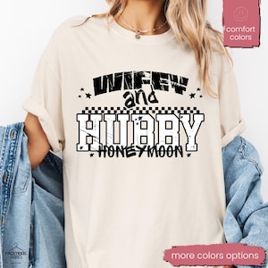 Wifey and Hubby Shirt, Wedding Party Shirt, Honeymoon Shirt,Wedding Shirt,Wife and Hubs Shirts, Just Married Shirts