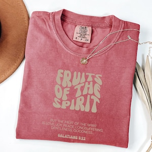 Fruits of the Spirit Comfort Colors® Shirt, Christian Shirts Gifts for Women, Botanical Shirt, Fruit Shirts, Christian Apparel, Trendy Shirt