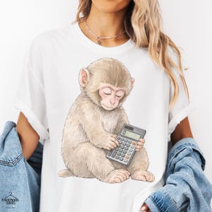 Funny Math Teacher Monkey Shirt, Calculator Humor Tee, STEM Teacher Gift, Math Lover Shirt, Back to School Teacher Outfit