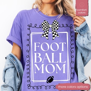 Comfort Colors Football Mom Shirt: Kids Jersey Number Tee