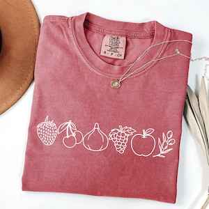 Fruits of the Spirit Comfort Colors® Shirt, Christian Shirts Gifts for Women, Botanical Shirt, Fruit Shirts, Christian Apparel, Trendy Shirt