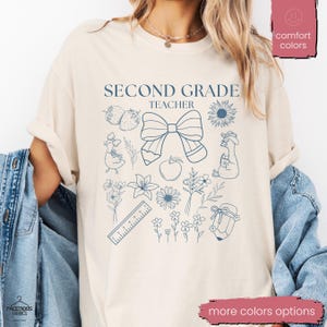 Comfort Colors® Second Grade Teacher Shirt, Back to School 2nd Grade Tee, Teacher Appreciation Gift, Cute Elementary School