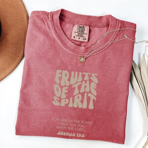 Fruits of the Spirit Comfort Colors® Shirt, Christian Shirts Gifts for Women, Botanical Shirt, Fruit Shirts, Christian Apparel, Trendy Shirt
