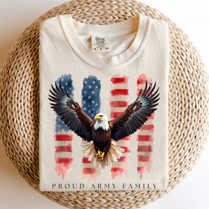 Camisetas para familias militares orgullosas, atuendos familiares militares personalizados, camiseta de graduación del ejército, camisetas familiares militares, camiseta patriótica, camiseta del 4 de julio