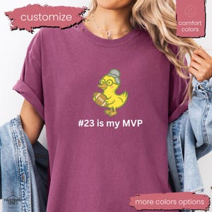 Comfort Colors Football Mom Shirt: Kids Jersey Number Tee