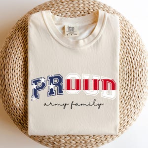 Camisetas para familias militares orgullosas, atuendos familiares militares personalizados, camiseta de graduación del ejército, camisetas familiares militares, camiseta patriótica, camiseta del 4 de julio