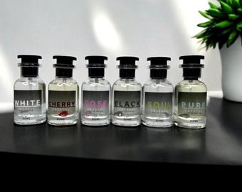 Choose Luxury Perfume SAMPLE 0.07 OZ. Long Lasting Scent Vanilla Cherry Jasmine Musk Peach Rose Sandalwood Peony Fresh Floral. Gift for Her