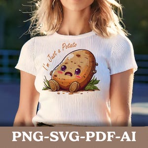 Kawaii Potato SVG Clipart: Funny Spud Design (Digital Download)