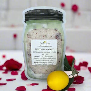 Dead Sea Salt Bath Salts with Rose Petals