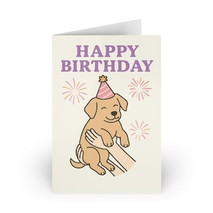 Dog Birthday Greeting Cards, Cute Pet Cards, Funny Animal Card Pack, Blank Inside, Envelope Included, Birthday Card for Dog Lovers