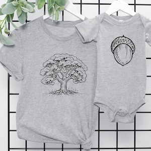 Acorn Oak Tree Passende Papa und Baby Shirts, Eichel T-Shirt Passende Outfits, Vatertag Shirts, Vater Sohn Tochter Shirts