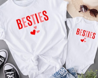 Besties, Besties Matching Mama And Me Shirt, Mama Mini Sweatshirt, Besties Mommy And Me, Mothers Day Gift, Best Friends Mom Daughter