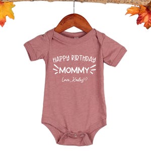 ハッピーバースデーママワンピース、ママボディスーツ、ママへの誕生日プレゼント、新米ママへのギフト、I Love My Mommyアパレル