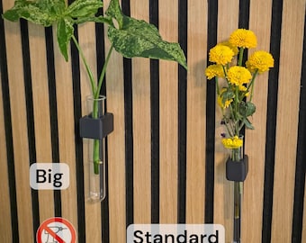 CUBE MICRO test tube holder for acoustic panels - for propagation, cuttings or dried flowers - no drilling required