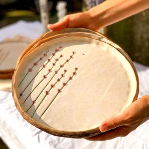 Artisanal Lavender Handmade Ceramic Dinner Plates Botanical Stoneware Set Rustic Wabi Sabi Pottery Mother’s Day Wedding & Housewarming Gift