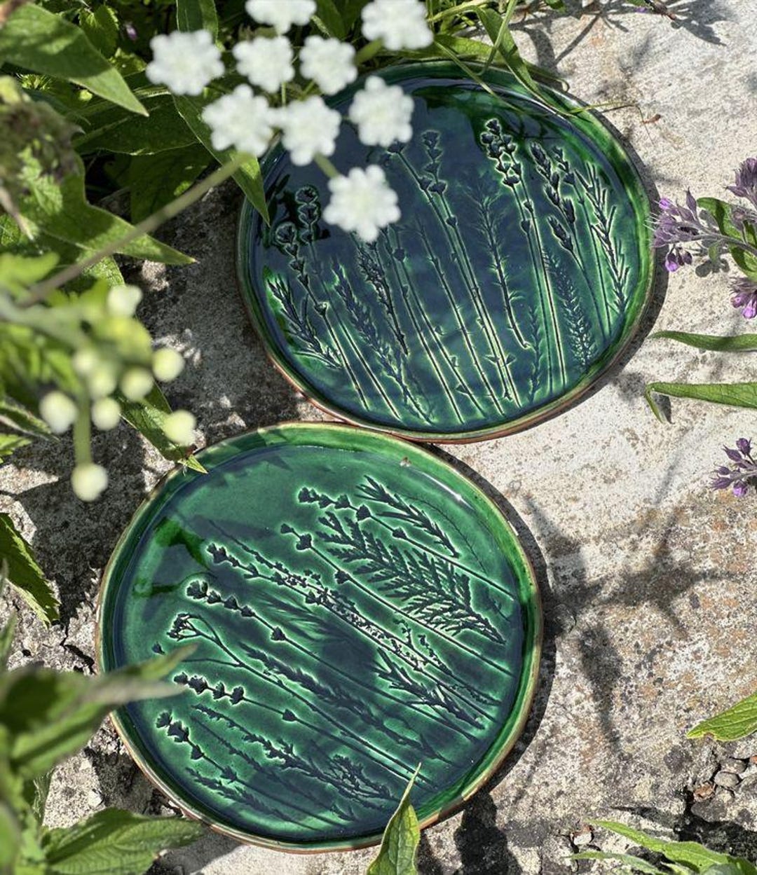 Handmade Ceramic Leaf Plates, Botanical Pottery Dinnerware, Decorative ...