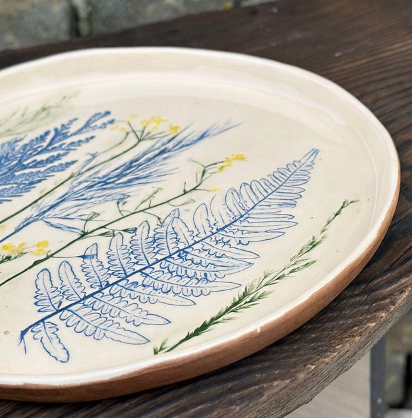 Floral Ceramic Plates - Wildflower Pottery Dinnerware, Cottagecore ...
